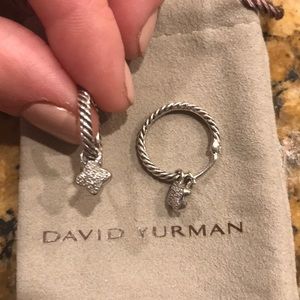 David Yurman hoops with removable diamond crosses.